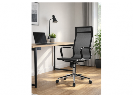 Компьютерное кресло Reus сетка черный / хром в Каменске-Уральском