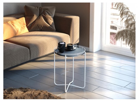 Журнальный столик Sheffilton SHT-CT20 каменный уголь / белый муар в Каменске-Уральском