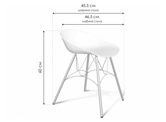 Стул на металлокаркасе SHT-ST19 / S100 белый / черный муар в Каменске-Уральском
