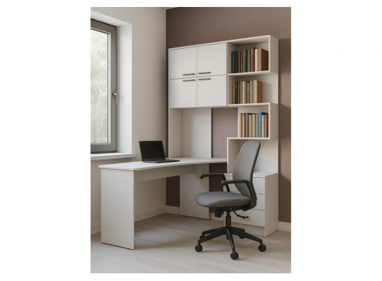 Компьютерный стол Эльброни левый белый в Каменске-Уральском