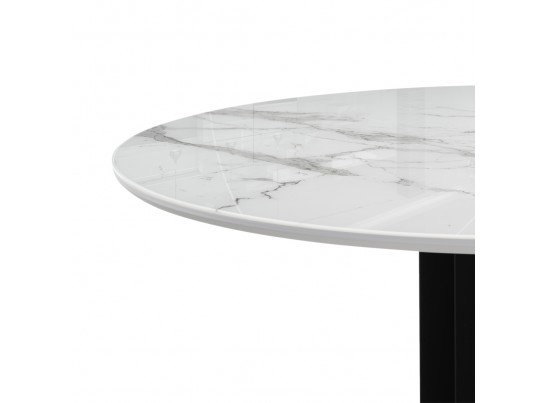 Стеклянный стол Калипсо 110х75 черный мрамор / черный в Каменске-Уральском