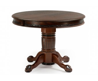 Деревянный стол Альфред круглый орех / коричневая патина