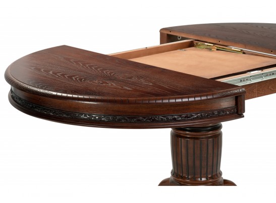 Деревянный стол Альфред круглый орех / коричневая патина в Каменске-Уральском