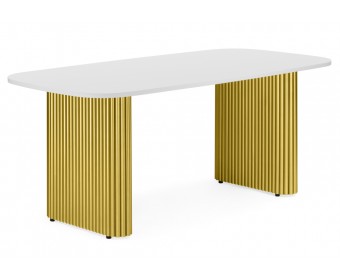 Деревянный стол Бавария B 180 х 90 белая пленка шагрень / золото