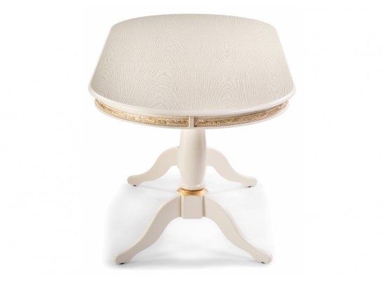 Деревянный стол Джил 140(180)х80х78 слоновая кость с золотой патиной в Каменске-Уральском