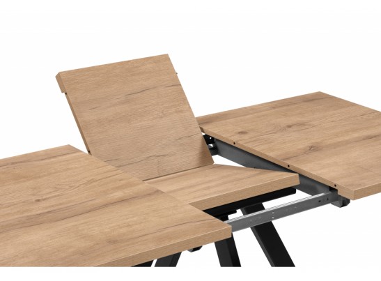 Деревянный стол Райн 32 116(160)x77 раздвижной дуб табачный / черный в Каменске-Уральском