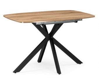 Деревянный стол Кортез 116(160)x77 раздвижной дуб табачный / черный