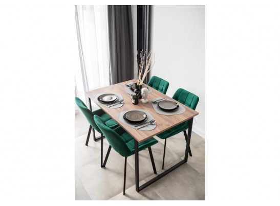 Деревянный стол Лиман 117 х 77 дуб крафт табачный / черный матовый в Каменске-Уральском