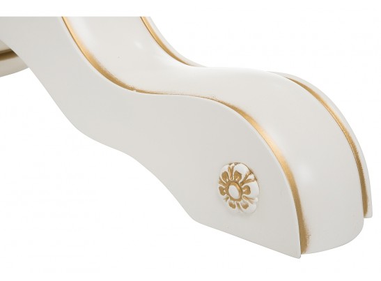 Деревянный стол Лорд 110(160)х110х79 молочный с золотой патиной в Каменске-Уральском