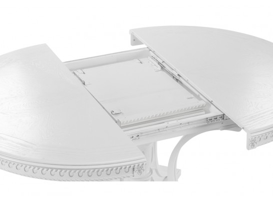 Деревянный стол Нозеан 120(160)х120х76 серебро / белый в Каменске-Уральском