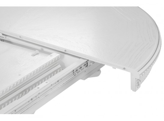 Деревянный стол Нозеан 120(160)х120х76 серебро / белый в Каменске-Уральском