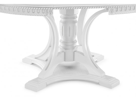 Деревянный стол Нозеан 120(160)х120х76 серебро / белый в Каменске-Уральском