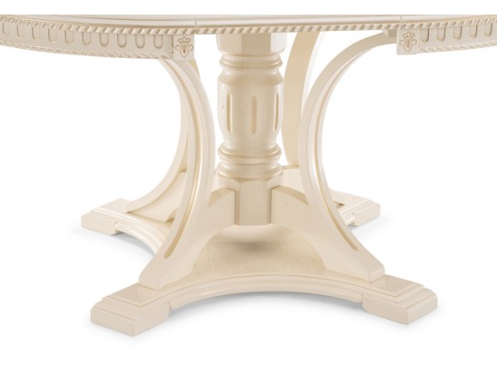 Деревянный стол Нозеан 120(160)х120х76 золото / бежевый в Каменске-Уральском