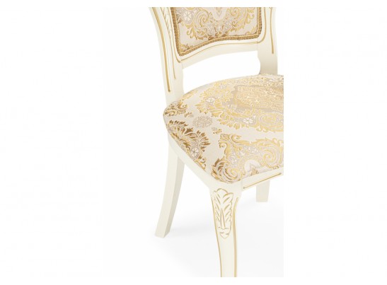 Деревянный стул Bronte молочный / патина золото