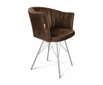 Кресло Sheffilton SHT-ST42-1/S37 кофейный трюфель / хром лак