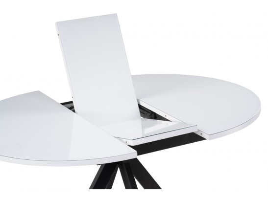 Обеденная группа Алейида белый / голубой / черный глянец в Каменске-Уральском