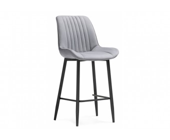Полубарный стул Вейв вращающийся светло-серый velutto 52 / черный каркас