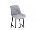 Полубарный стул Вейв вращающийся светло-серый velutto 52 / черный каркас в Каменске-Уральском