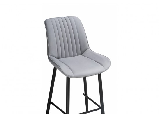 Полубарный стул Вейв вращающийся светло-серый velutto 52 / черный каркас в Каменске-Уральском