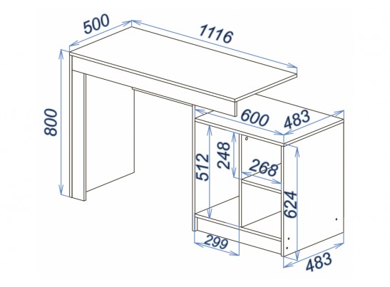 Компьютерный стол Модена белый / графит в Каменске-Уральском