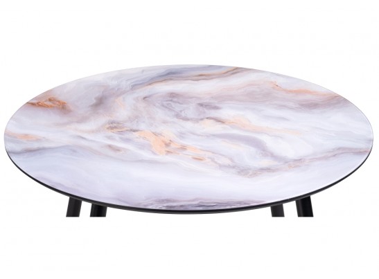 Стеклянный стол Анселм 100х76 кианит / черный в Каменске-Уральском