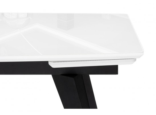 Стеклянный стол Элис 140(200)х80 белый / черный в Каменске-Уральском