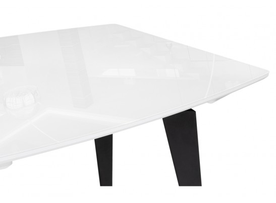 Стеклянный стол Элис 140(200)х80 белый / черный в Каменске-Уральском