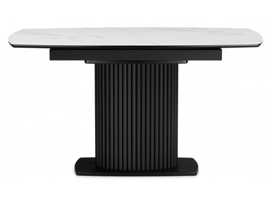 Стеклянный стол Фестер 140(180)х80 кристл статуарио / черный в Каменске-Уральском