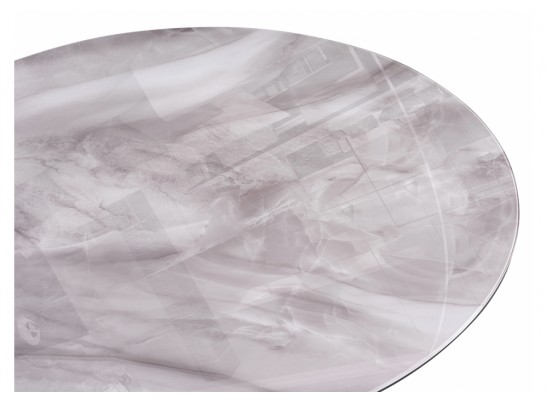 Стеклянный стол Нэнси 110х110 серый мрамор / черный в Каменске-Уральском