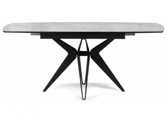 Стеклянный стол Риполь 140(180)х80 cтатуарио / черный