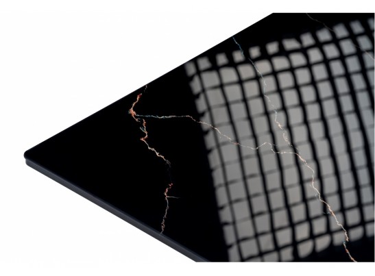 Стеклянный стол Стиг 180(230)х95х77 обсидиан / черный в Каменске-Уральском