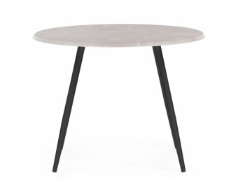 Деревянный стол Абилин 100х76 мрамор светло-серый / черный матовый