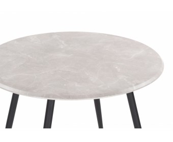 Деревянный стол Абилин 100х76 мрамор светло-серый / черный матовый