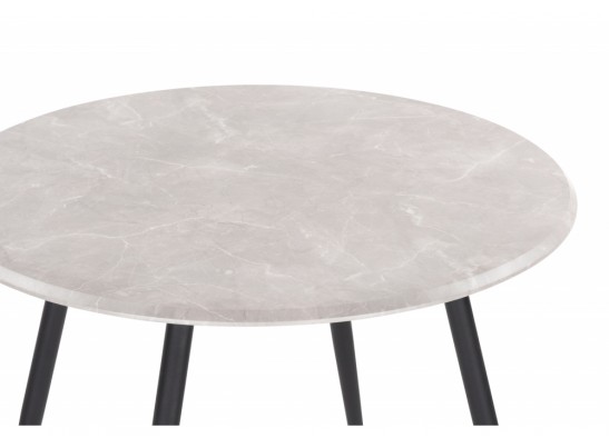 Деревянный стол Абилин 100х76 мрамор светло-серый / черный матовый