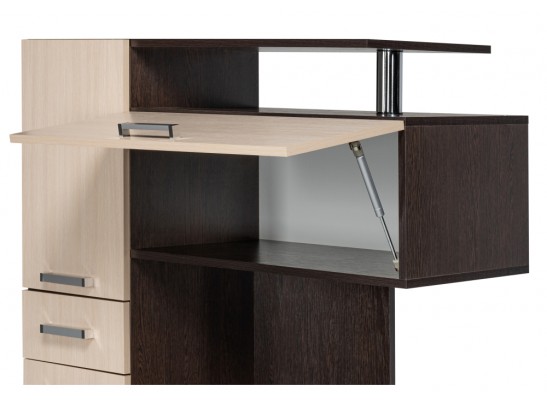 Стол компьютерный Джаз-17 правый 130х60х166,8 венге / дуб молочный в Каменске-Уральском