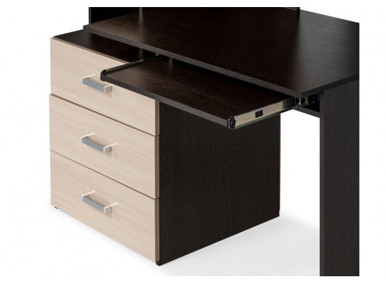 Стол компьютерный Джаз-17 правый 130х60х166,8 венге / дуб молочный в Каменске-Уральском