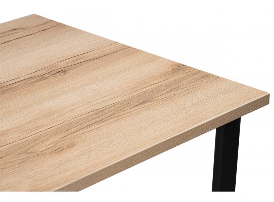 Стол Лота Лофт 120х74х75 25 мм дуб делано светлый / матовый черный в Каменске-Уральском