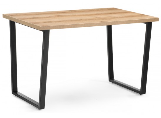 Стол Лота Лофт 120х74х75 25 мм дуб делано светлый / матовый черный в Каменске-Уральском