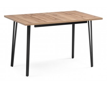 Стол раскладной Денвер Лофт 120(160)х75х75 25 мм дуб вотан / матовый черный