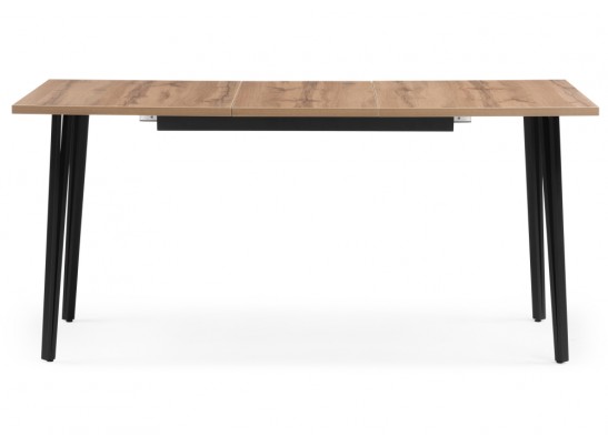 Стол раскладной Денвер Лофт 120(160)х75х75 25 мм дуб вотан / матовый черный в Каменске-Уральском