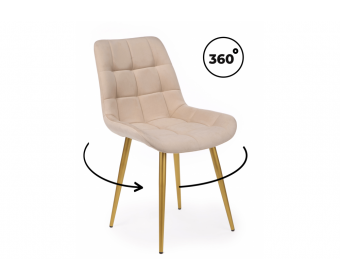 Стул на металлокаркасе Челси 360 К бежевый (zd 210) / золотой