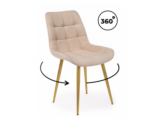 Стул на металлокаркасе Челси 360 К бежевый (zd 210) / золотой в Каменске-Уральском