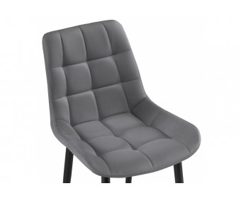 Стул на металлокаркасе Челси велюр темно-серый / черный