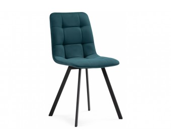 Стул на металлокаркасе Чилли морская волна / черный