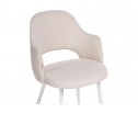 Стул на металлокаркасе Гутрид прошивка ромбы сзади бежевый / белый каркас в Каменске-Уральском