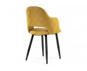 Стул на металлокаркасе Гутрид прошивка ромбы сзади горчичный / черный каркас в Каменске-Уральском