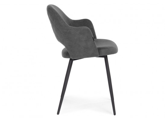 Стул на металлокаркасе Гутрид прошивка ромбы сзади темно-серый / черный каркас в Каменске-Уральском