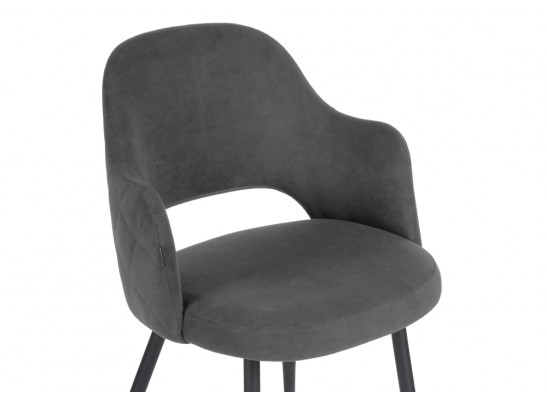 Стул на металлокаркасе Гутрид прошивка ромбы сзади темно-серый / черный каркас в Каменске-Уральском