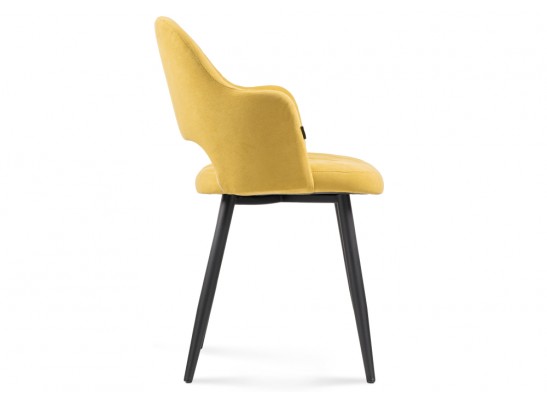 Стул на металлокаркасе Гутрид ромбы спереди горчичный / черный в Каменске-Уральском