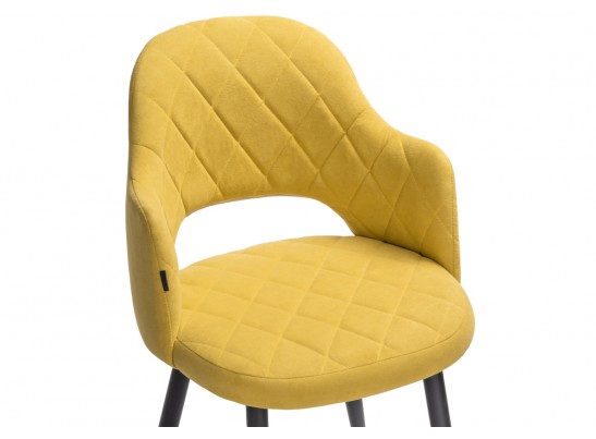 Стул на металлокаркасе Гутрид ромбы спереди горчичный / черный в Каменске-Уральском